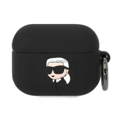   KARL LAGERFELD 3D LOGO NFT KARL HEAD Carcasă din silicon (carabină) BLACK Apple AirPods Pro