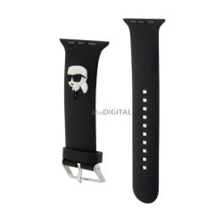   KARL LAGERFELD KARL HEAD NFT Strap (dimensiune personalizată, mare, silicon, cataramă metalică) BLACK Apple Watch Series 5 44mm, Watch Series 4 44mm, Watch Series 3 42mm
