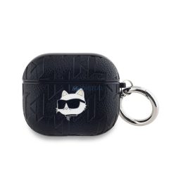   KARL LAGERFELD PU EMBOSSED CHOUPETTE HEAD silicon caz (rezistent la șocuri, carabină) BLACK Apple AirPods 3