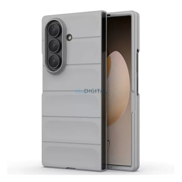 HUSĂ! - Silicon protector de telefon (rezistent la șocuri, protecție cameră, 3D) CLEAR GREY Samsung Galaxy Z Fold7 (SM-F966)