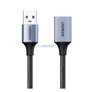 UGREEN US115 prelungire cablu de date (priză USB - USB, 200cm, șiret) NEGRU