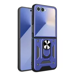   HUSĂ! - Protector de telefon din silicon Defender (rezistent la șocuri, inel de reținere, protector de cameră) CUTTING BLUE Samsung Galaxy Z Flip7 (SM-F766)