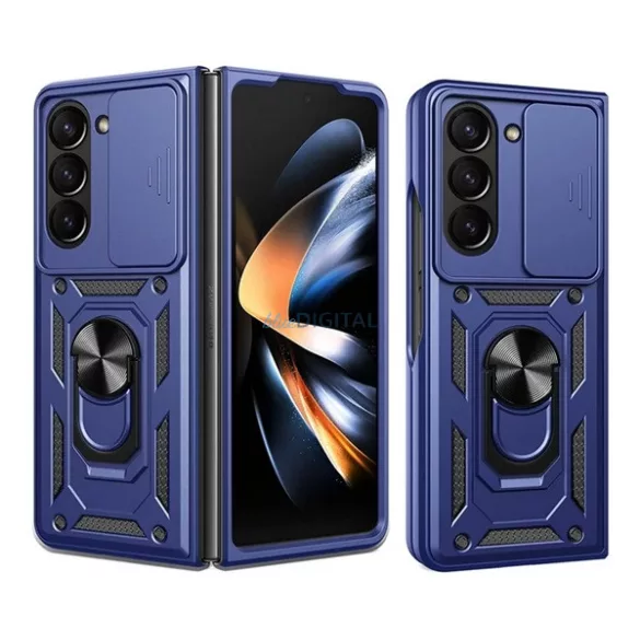 HUSĂ! - Protector de telefon din silicon Defender (rezistent la șocuri, inel de reținere, protector de cameră) CUTTING BLUE Samsung Galaxy Z Fold7 (SM-F966)