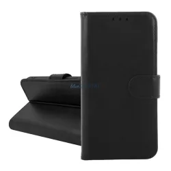   HUSĂ! - Husă Standing, efect piele (FLIP, deschidere laterală, buzunar pentru carduri, suport pentru desktop) BLACK Motorola Moto G15 (XT2521)