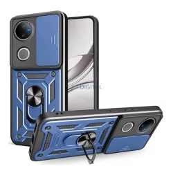   HUSĂ! - Defender silicon protector de telefon (rezistent la șocuri, inel de reținere, protector de cameră) CUTTING BLUE Vivo V50
