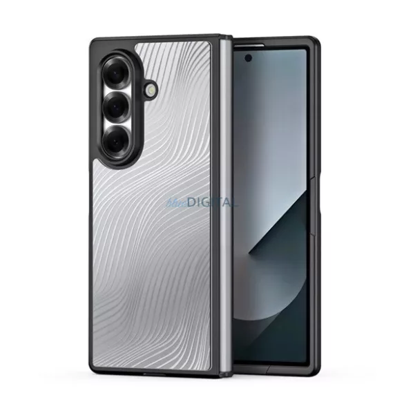 HUSĂ! - DUX DUCIS AIMO silicon telefon protector (rezistent la șocuri, protecția camerei, mat, val) BLACK Samsung Galaxy Z Fold7 (SM-F966)