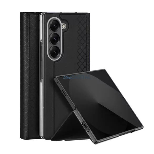 HUSĂ! - DUX DUCIS BRIL plastic protector de telefon (rezistent la șocuri, piele efect spate, desktop, diamant) BLACK Samsung Galaxy Z Fold7 (SM-F966)