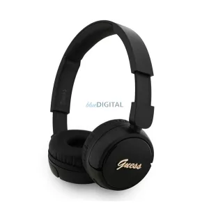 GUESS SCRIPT METAL LOGO căști bluetooth STAR (v5.3, microfon, IPX4 rezistent la apă) NEGRU