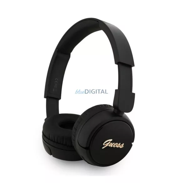 GUESS SCRIPT METAL LOGO căști bluetooth STAR (v5.3, microfon, IPX4 rezistent la apă) NEGRU