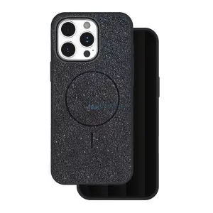 HUSĂ! - Silicon protector de telefon (spate din plastic, protecție cameră, MagSafe, lucios) BLACK Apple iPhone 15 Pro