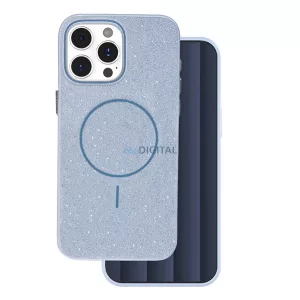 HUSĂ! - Protecție siliconică pentru telefon (spate din plastic, protector pentru cameră, MagSafe, lucios) BRIGHT BLUE Apple iPhone 15 Pro
