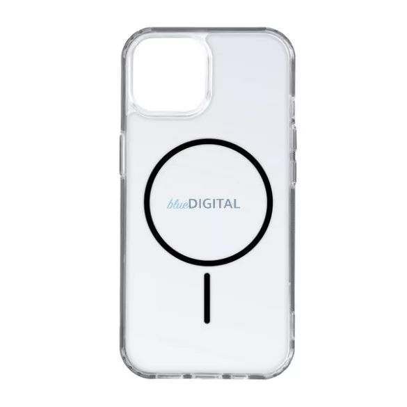 HUSĂ! - Silicon Phone Protector (Ultra-subțire, spate din plastic, MagSafe, Air-cushioned Corner) BLACK Apple iPhone 15 Pro