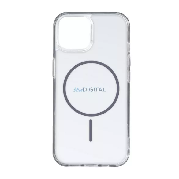 HUSĂ! - Silicon protector de telefon (ultra-subțire, spate din plastic, MagSafe, călcâi cu pernă de aer) BREATH GREY Apple iPhone 15