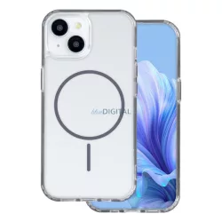   HUSĂ! - Silicon protector de telefon (ultra-subțire, spate din plastic, MagSafe, călcâi cu pernă de aer) BREATH GREY Apple iPhone 16e