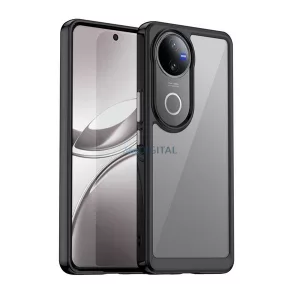 HUSĂ! - Silicon protector de telefon (rezistent la șocuri, spate transparent) BLACK Vivo V50
