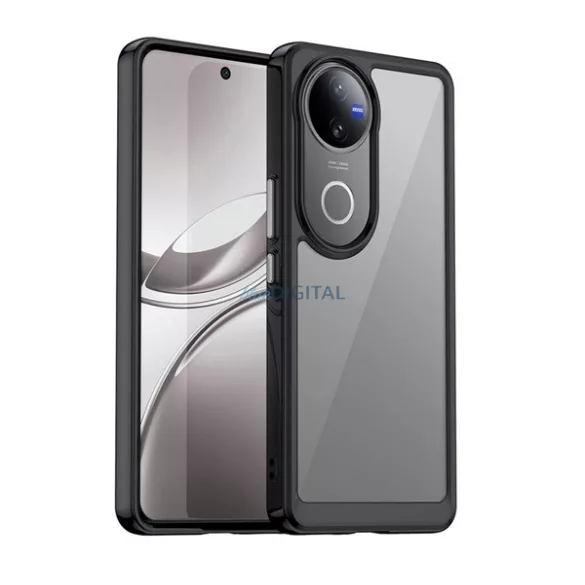 HUSĂ! - Silicon protector de telefon (rezistent la șocuri, spate transparent) BLACK Vivo V50