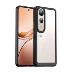  HUSĂ! - Silicon protector de telefon (rezistent la șocuri, spate transparent) BLACK Vivo V50 Lite