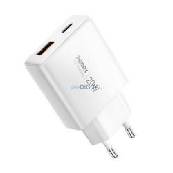   REMAX ULTRA THIN încărcător de rețea USB Type-C (20W, încărcător rapid PD, GaN, ultra-subțire) ALB