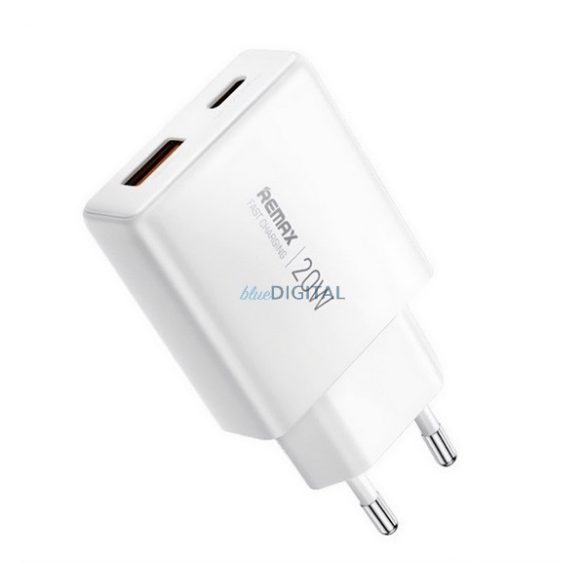 REMAX ULTRA THIN încărcător de rețea USB Type-C (20W, încărcător rapid PD, GaN, ultra-subțire) ALB