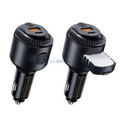   REMAX YATOY încărcător auto USB + priză Type-C (60W, încărcător rapid PD, dispozitiv de îndepărtare a parfumului) NEGRU