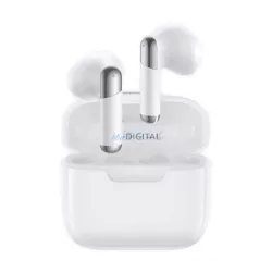   Căști bluetooth REMAX COZYBUDS STAREO (v5.4, TWS, microfon, anulare zgomot + încărcător) ALB