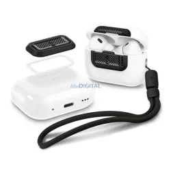   SPIGEN LOCK FIT M carcasă din plastic (rezistentă la șocuri, brățară, curea de încheietură, model carbon) BLACK Apple AirPods Pro 1/2