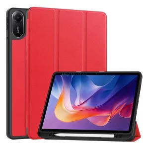 Carcasă permanentă, efect de piele (FLIP activ, deschidere laterală, TRIFOLD, desktop, suport pentru creioane) PIROS Xiaomi Redmi Pad 2