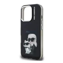   HUSĂ! - KARL LAGERFELD IML AQUARELLE KARL AND CHOUPETTE silicon protector de telefon (rezistent la șocuri, camera de protecție) BLACK Apple iPhone 16 Pro