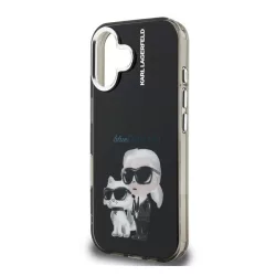   HUSĂ! - KARL LAGERFELD IML AQUARELLE KARL AND CHOUPETTE silicon protector de telefon (rezistent la șocuri, camera de protecție) BLACK Apple iPhone 16