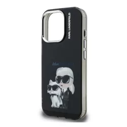  HUSĂ! - KARL LAGERFELD IML AQUARELLE KARL AND CHOUPETTE silicon protector de telefon (rezistent la șocuri, camera de protecție) BLACK Apple iPhone 15 Pro