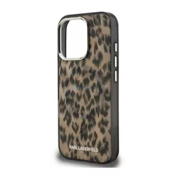   HUSĂ! - KARL LAGERFELD IML LEOPARD MAGSAFE silicon protector de telefon (rezistent la șocuri, protector de cameră, MagSafe, model leopard) BARNA Apple iPhone 16 Pro