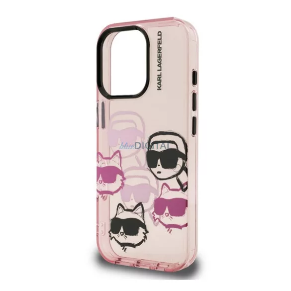 HUSĂ! - KARL LAGERFELD IML MULTI K&CH HEADS silicon telefon protector (rezistent la șocuri, protecția camerei) ROSE CULOUR Apple iPhone 16 Pro