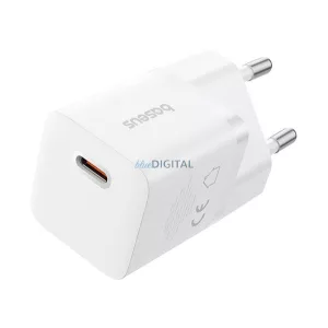 BASEUS GaN5 MINI 1C încărcător de rețea Priza Type-C (25W, încărcător rapid PD, GaN) ALB