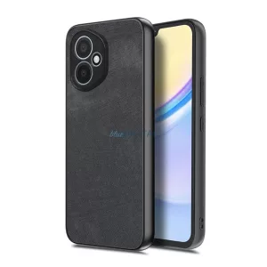 HUSĂ! - Silicon protector de telefon (rezistent la șocuri, spate cu efect de piele, protector de cameră) BLACK Honor 400
