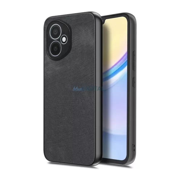 HUSĂ! - Silicon protector de telefon (rezistent la șocuri, spate cu efect de piele, protector de cameră) BLACK Honor 400