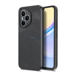   HUSĂ! - Silicon protector de telefon (rezistent la șocuri, spate cu efect de piele, protector de cameră) BLACK Honor 400 Pro