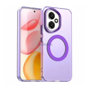 HUSĂ! - Silicon protector pentru telefon (rezistent la impact, spate din plastic, protector pentru cameră, MagSafe) LILA Honor 400