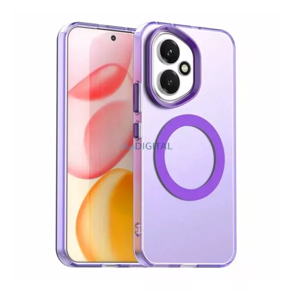 HUSĂ! - Silicon protector pentru telefon (rezistent la impact, spate din plastic, protector pentru cameră, MagSafe) LILA Honor 400