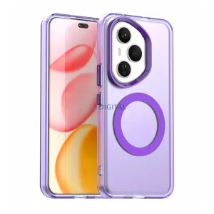 HUSĂ! - Silicon protector pentru telefon (rezistent la șocuri, spate din plastic, protector pentru cameră, MagSafe) LILA Honor 400 Pro