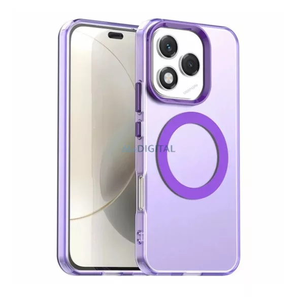 HUSĂ! - Silicon protector pentru telefon (rezistent la șocuri, spate din plastic, protector pentru cameră, MagSafe) LILA Honor 400 Lite