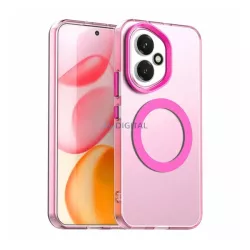   HUSĂ! - Silicon protector pentru telefon (rezistent la șocuri, spate din plastic, protector pentru cameră, MagSafe) CULOARE ROSE Honor 400