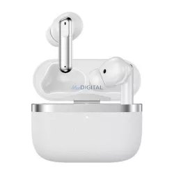   DEVIA ULTRA1 căști bluetooth STAREO (v5.4, TWS, microfon, anulare activă a zgomotului, efect piele + încărcător) ALB