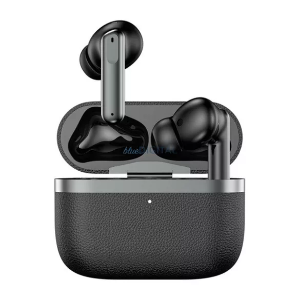 DEVIA ULTRA1 căști bluetooth STAREO (v5.4, TWS, microfon, anulare activă a zgomotului, efect piele + încărcător) NEGRU