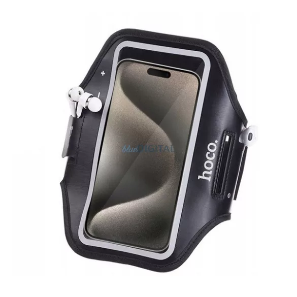 HUSĂ! - HOCO BAG01 Geantă permanentă (universală, elastică, curea elastică, inel pentru chei, dimensiune 19.4x46.5, SPORT) NEGRU