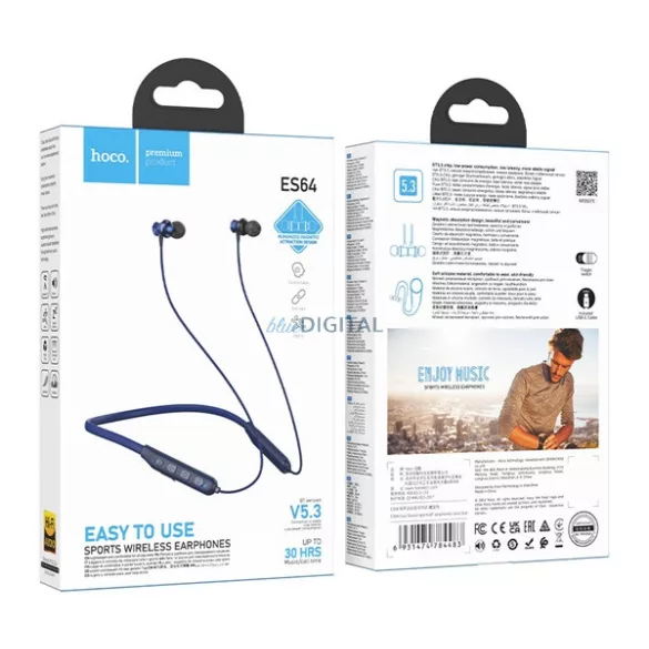 Căști bluetooth HOCO ES64 Stereo (v5.4, bandă pentru gât, microfon, SPORT)