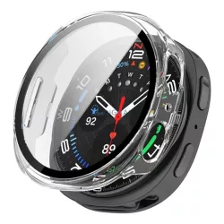   Cadru din plastic (BUMPER, rezistență la șocuri + sticlă de protecție a ecranului) pentru Samsung Galaxy Watch 8 eSIM 44mm (SM-L335), Galaxy Watch 8 44mm (SM-L330)