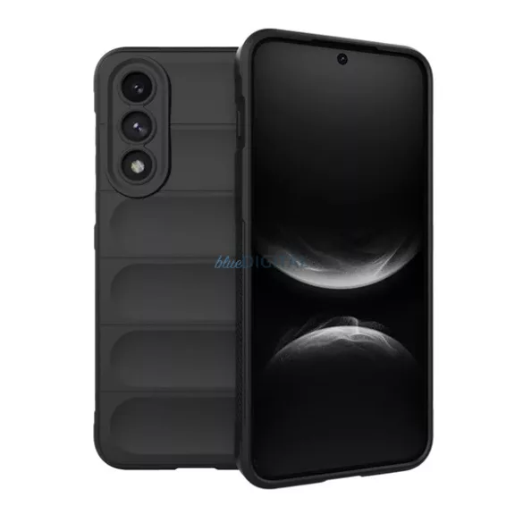 HUSĂ! - Silicon protector de telefon (rezistent la șocuri, protecția camerei, 3D) BLACK OnePlus Nord 5