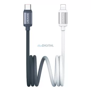 Cablu de date USAMS BICOLOR (Tip-C - Lightning, 30W, încărcător rapid PD, 120cm) NEGRU/ALB