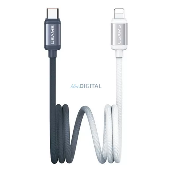 Cablu de date USAMS BICOLOR (Tip-C - Lightning, 30W, încărcător rapid PD, 120cm) NEGRU/ALB