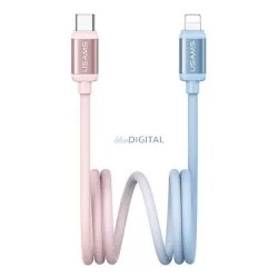   Cablu de date USAMS BICOLOR (Tip-C - Lightning, 30W, încărcător rapid PD, 120cm) BLUE/RED